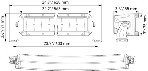 Hella Universal Black Magic 21.5in Tough Double Row Curved Light Bar - Spot & Flood Light - 358197601