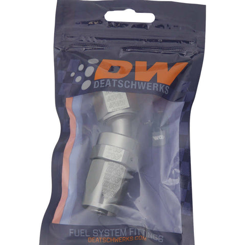 DeatschWerks 8AN Female Swivel 30-Degree Hose End CPE - Anodized Titanium - 6-02-0821