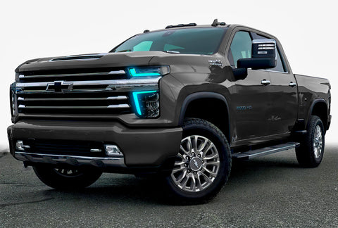 Oracle 20-21 Chevy Silverado HD 2500/3500 RGB+W Headlight DRL Upgrade Kit - ColorSHIFT - 1452-330