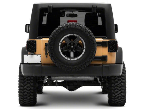Raxiom 07-18 Jeep Wrangler JK Axial Series Trident LED Tail Lights- Blk Housing (Smoked Lens) - J173718