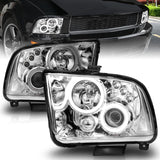 ANZO 2005-2009 Ford Mustang Projector Headlights w/ Halo Chrome - 121162