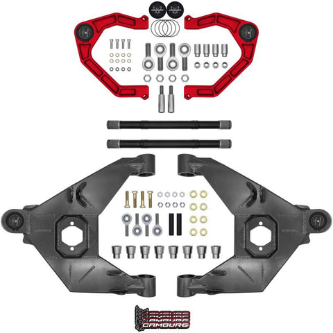 Camburg 21-25 Ford Bronco Trail Series L/T Kit w/ Axles (BILLET XJ UCA) (RED) - CAM-110243-KX-RED
