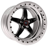Weld S71 17x11 / 5x115mm BP / 5.8in. BS Black Wheel (Medium Pad) - Polished Single Beadlock MT - 71MB7110W58G