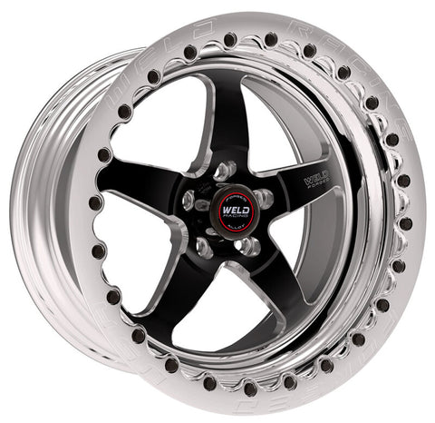 Weld S71 17x10 / 5x115mm BP / 6.7in. BS Black Wheel (High Pad) - Polished Single Beadlock MT - 71HB7100W67G