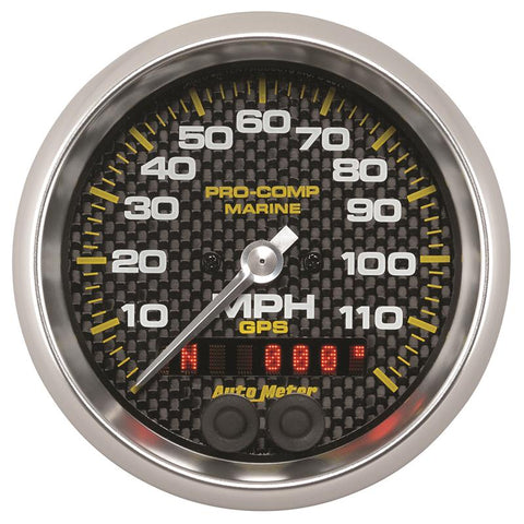 Autometer Marine Carbon Fiber Ultra-Lite 3-3/8in 120MPH GPS Speedometer Gauge - 200637-40