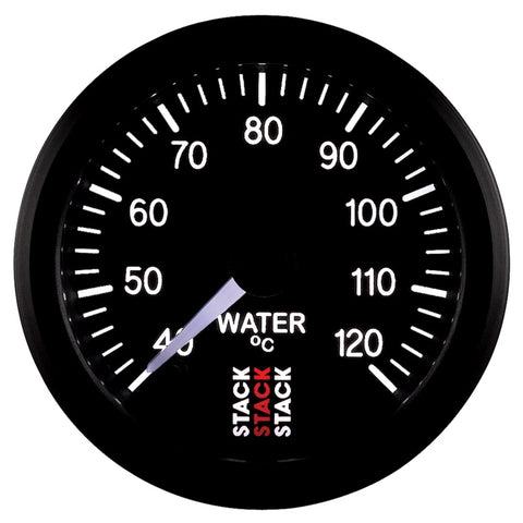 Autometer Stack 52mm 40-120 Deg C 1/8in NPTF Male Pro Stepper Motor Water Temp Gauge - Black - ST3307