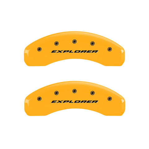 MGP 4 Caliper Covers Engraved Front & Rear Explorer Yellow finish black ch - 10215SXPLYL