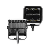 Go Rhino Xplor Blackout Series Cube LED Spot Light Kit (Surface/Threaded Stud Mnt) 2x2 - Blk (Pair) - 750200321SCS