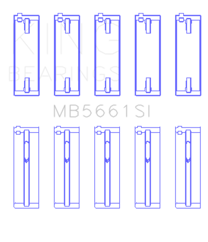 King Volkswagen AMB/BYK/BBX (Size STD) Silicon Bi-Metal Aluminum Main Bearing Set - MB5661SI
