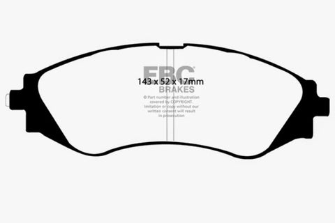 EBC 99-02 Daewoo Lanos 1.6 Chassis 447434 Yellowstuff Front Brake Pads - DP41209R