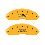 MGP 2 Caliper Covers Engraved Front Oval Logo/Ford Yellow Finish Blk Char 2011 Ford Focus - 10155FFRDYL