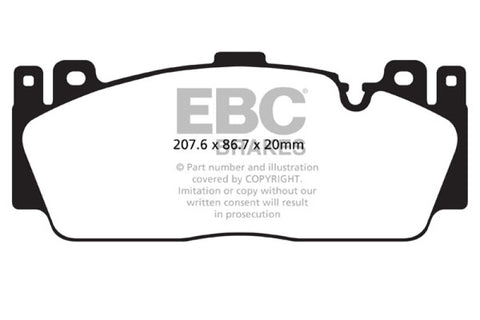 EBC 12+ BMW M5 4.4 Twin Turbo (F10) Yellowstuff Front Brake Pads - DP42148R