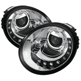 Spyder Volkswagen Beetle 1998-2005 Projector Headlights DRL Chrome PRO-YD-VB98-DRL-C - 5080554