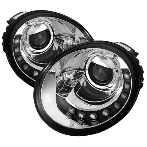 Spyder Volkswagen Beetle 1998-2005 Projector Headlights DRL Chrome PRO-YD-VB98-DRL-C - 5080554