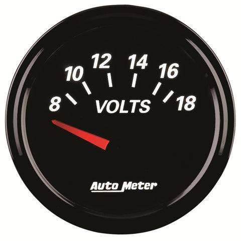 Autometer Designer Black II 52mm 18V Voltmeter Gauge - 1293