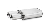 Vibrant StreetPower Oval Muffler w/ Dual 3.5in Round Tips Straight Cut Beveled Edge 2.5in inlet I.D. - 1040