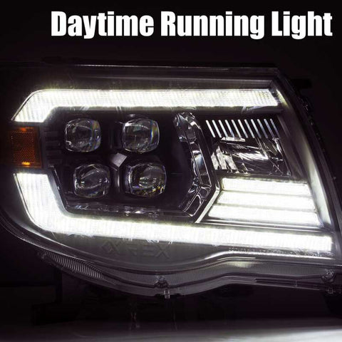 AlphaRex 05-11 Toyota Tacoma NOVA LED Projector Headlights Plank Style Black w/Activ Light/DRL - 880742