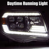 AlphaRex 05-11 Toyota Tacoma NOVA LED Projector Headlights Plank Style Alpha Black w/Actv Light/DRL - 880744