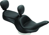 Mustang 11-19 Kawasaki Vulcan 1700, Vaquero Std Touring 1PC Seat w/Driver and Pass Backrest - Black - 79688