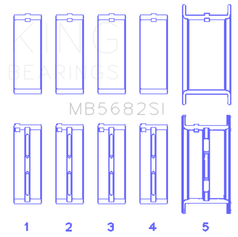 King gm 496ci/8.1L 16v (Size STD) Performance Main Bearing Set - MB5682SI