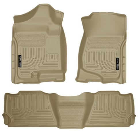 Husky Liners 07-13 GM Escalade ESV/Avalanche/Suburban WeatherBeater Tan Front/2nd Row Floor Liners - 98263