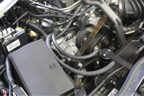 J&L 12-15 Chevrolet Camaro ZL1 6.2L Passenger Side Oil Separator 3.0 - Black Anodized - 3082P-B