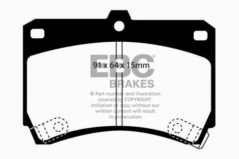 EBC 94-97 Ford Aspire 1.3 manual Redstuff Front Brake Pads - DP3884C