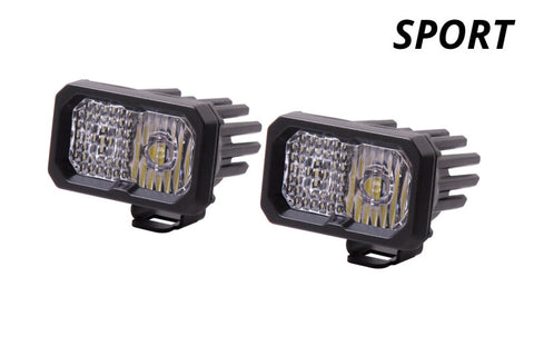 Diode Dynamics Stage Series 2 In LED Pod Sport - White Combo Standard ABL (Pair) - DD6388P