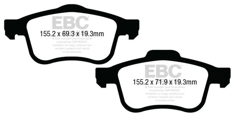 EBC 13+ Fiat 500L 1.4 Turbo Redstuff Front Brake Pads - DP33026C