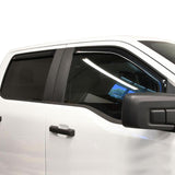 Westin 2015-2018 Ford F-150 SuperCrew In-Channel Wind Deflector 4pc - Smoke - 72-37407