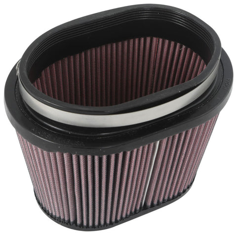 K&N Universal Rubber Filter 6.25in x 4in Oval FLG / 7.375in x 5.5in Base / 6.25in x 4in Top / 5in H - RU-1001