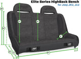 PRP Jeep Wrangler JKU/JLU  Elite Series Suspension Bench Seat - A9247
