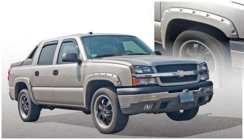 Bushwacker 03-06 Chevy Avalanche 1500 Pocket Style Flares 4pc w/out Body Hardware - Black - 40948-02