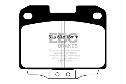 EBC 94-96 Dodge Stealth 3.0 4WD Yellowstuff Rear Brake Pads - DP41098R
