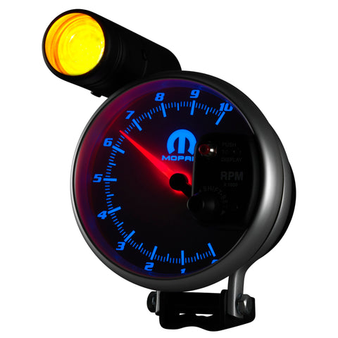 AutoMeter Gauge Tachometer 5in. 10K RPM Pedestal W/ Ext. Shift-Lite White Mopar - 880248