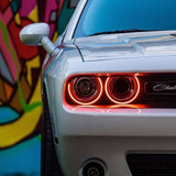 Oracle 15-21 Dodge Challenger LED Waterproof Halo Kit - Red - 3990-003