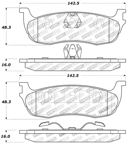 StopTech Sport Brake Pads w/Shims and Hardware - Front - 309.07110