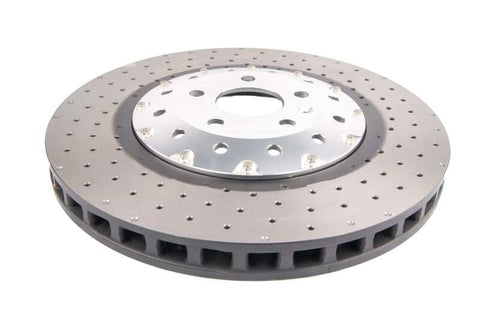 DBA 14-18 Audi RS7 Iron Rotors Front 5000 Series Drilled & Slotted Rotor w/Silver Hat - DBA53002SLVXD