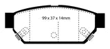 EBC 93-96 Eagle Summit 1.5 Redstuff Rear Brake Pads - DP3986C