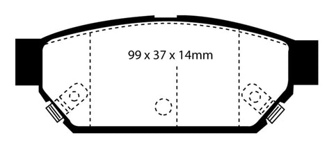EBC 93-96 Eagle Summit 1.5 Redstuff Rear Brake Pads - DP3986C