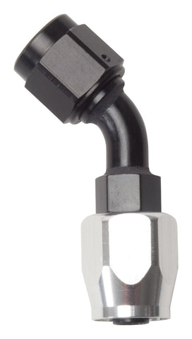 Russell Performance -16 AN Silver/Black 45 Degree Full Flow Hose End - 610133