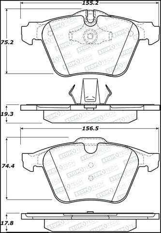 StopTech 06-08 Jaguar S-Type Street Performance Front Brake Pads - 308.12402
