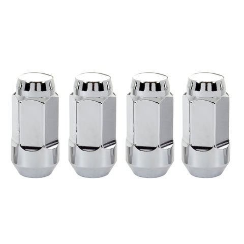 McGard Hex Lug Nut (Cone Seat Bulge Style) M14X1.5 / 13/16 Hex / 1.945in. Length (4-Pack) - Chrome - 64023