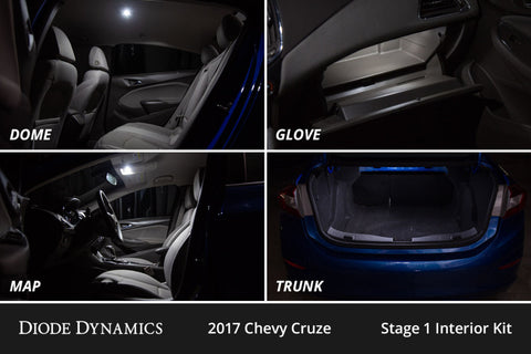 Diode Dynamics 11-15 Chevrolet Cruze Interior LED Kit Cool White Stage 2 - DD0556