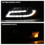 Spyder Audi A4 09-12 Projector Headlights Halogen Model Only - DRL LED Black PRO-YD-AA408-DRL-BK - 5081544