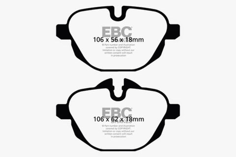 EBC 11+ BMW X3 2.0 Turbo (F25) Ultimax2 Rear Brake Pads - UD1473