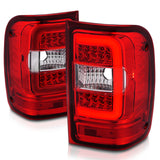 ANZO 2001-2011 Ford  Ranger LED Tail Lights w/ Light Bar Chrome Housing Red/Clear Lens - 311393