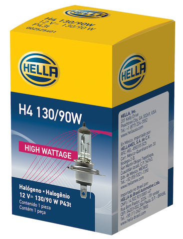 Hella H4 12V 130/90W Halogen Headlight Bulb - Universal - H4 130/90W