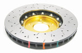 DBA 03-05 Evo 8/9 Front Drilled & Slotted 5000 Series 2 Piece Rotor Assembled w/ Gold Hat - DBA52218GLDXS
