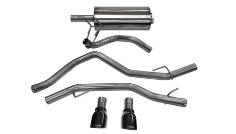 Corsa 09-18 Dodge Ram 1500 4.7L/5.7L V8 Quad/Crew Cab/Short Bed Black Dual Rear Exit Cat-Back Exhaus - 14405BLK